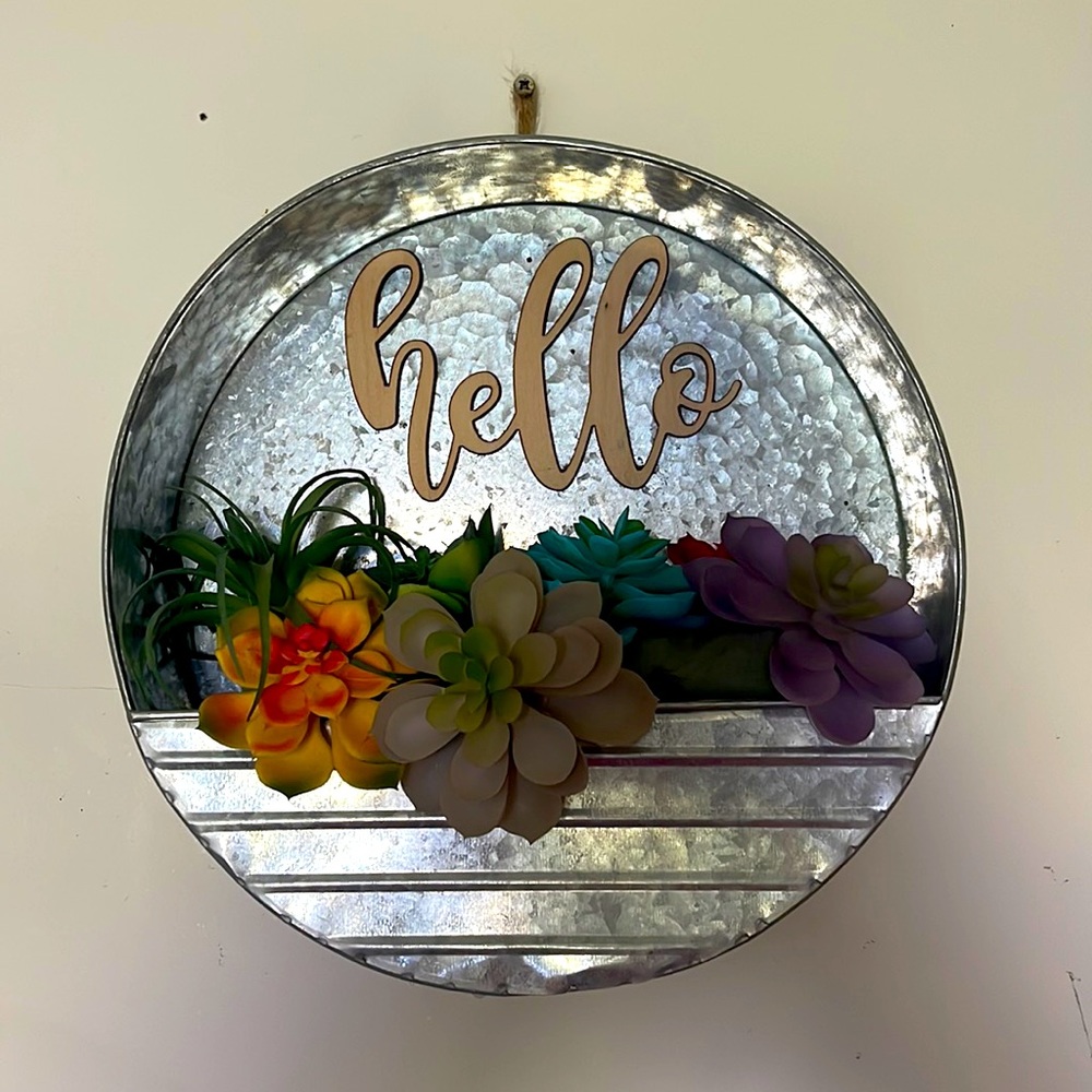 Galvanized wall decor